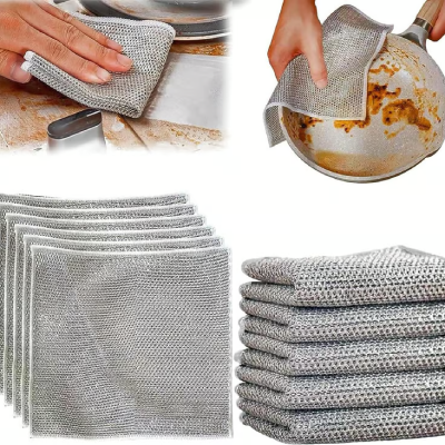 Silver Wired Dish Cloth (Pack of 5) - Single Layered