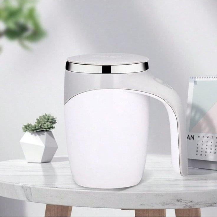 1pc 304 Stainless Steel Slouchy Person Automatic Rotating Electric Milk Magnetic Stirring Coffee Mug, Self-Stirring Coffee Cup, Magnetic Charging Automatic Stirring Cup, Creative Gift Cup